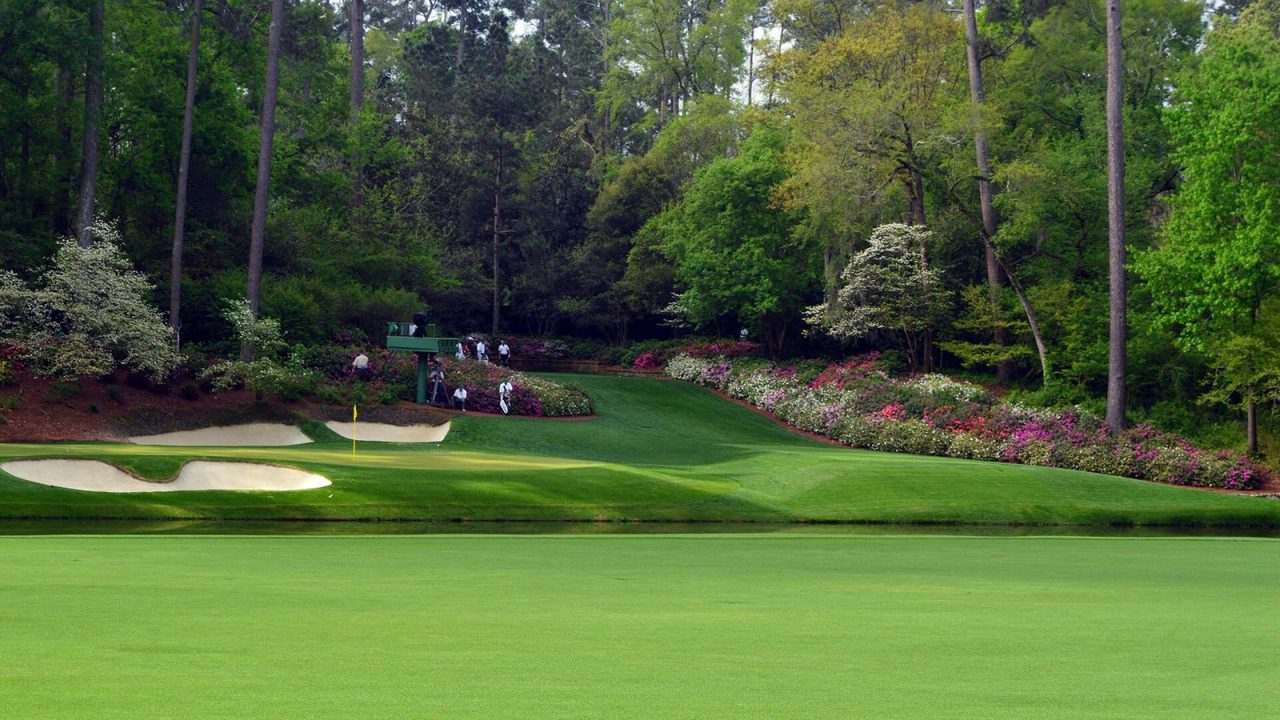 The par-3 12th hole, Golden Bell, at Augusta National during the 2015 Masters